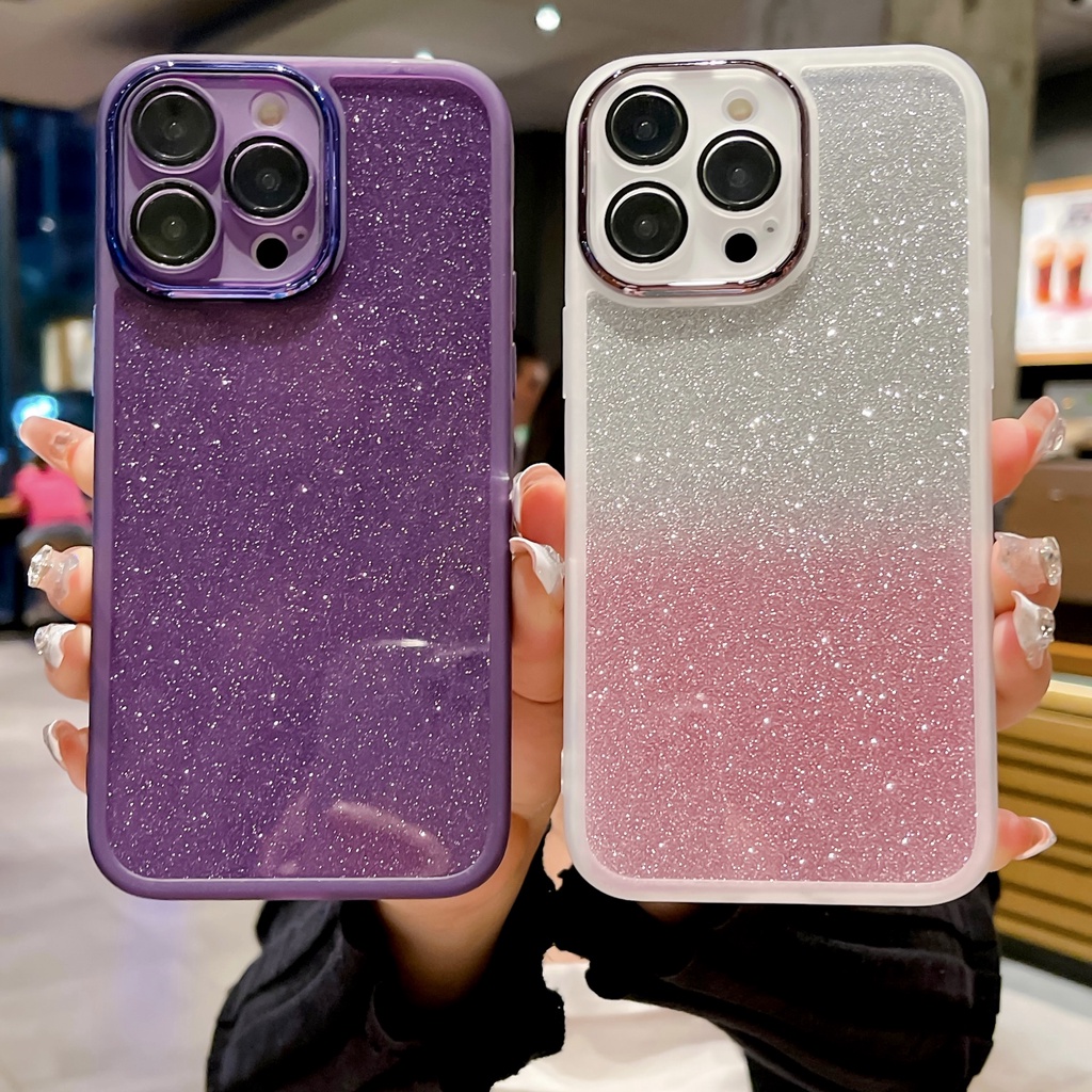 Samsung Galaxy A52s A52s A72 A52 A32 A22 A12 4G 5G M22 M12 Estojo Estrela Cintilante Com Filme De Lente Macarone Luxo De Silicone Anti-Queda Para Câmera