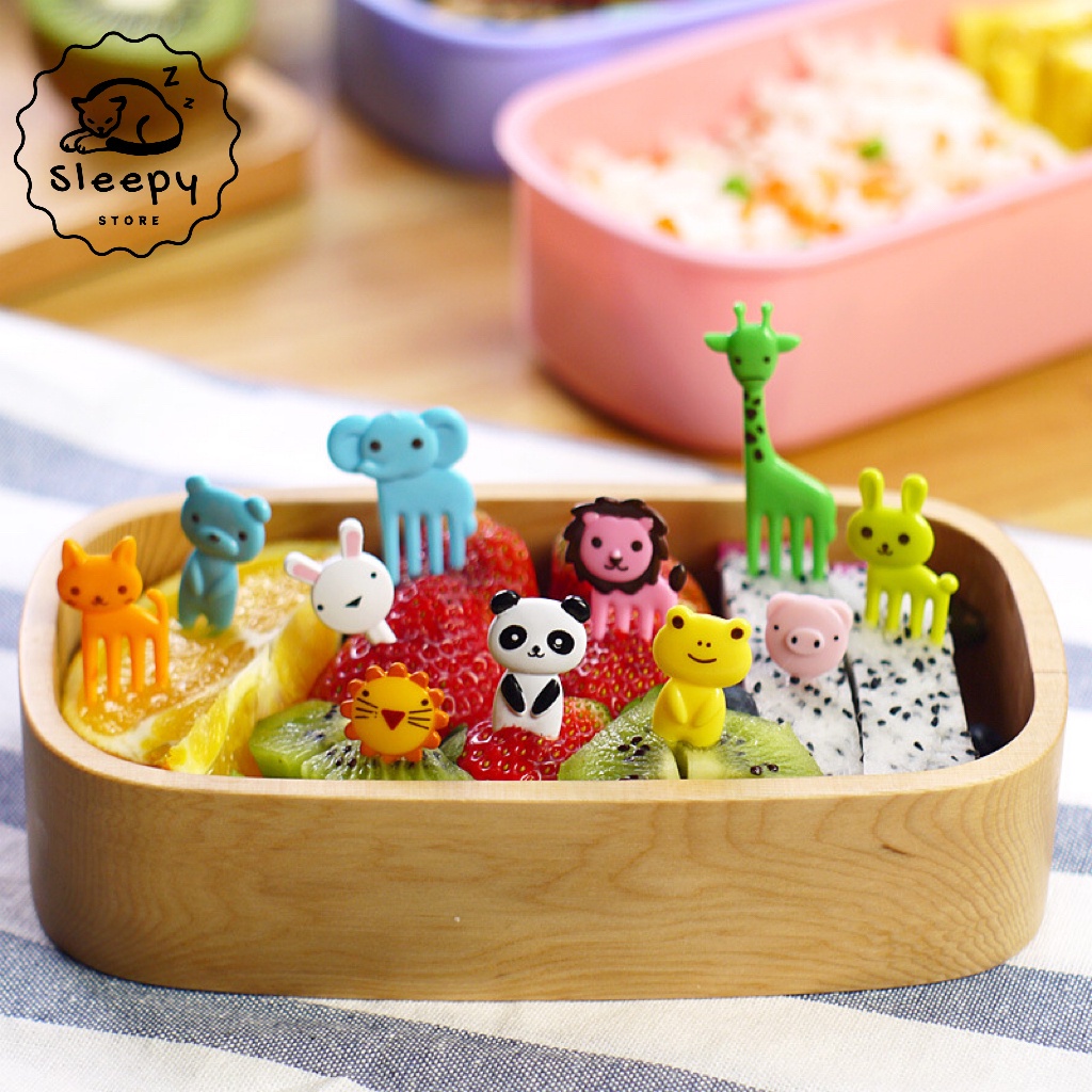 Kit 10 a 60 Pçs Garfo Flexível de Animal Decorativo Fofo / para Comida / Frutas / Ferramenta Acessória para Lancheira em Oferta na Shopee