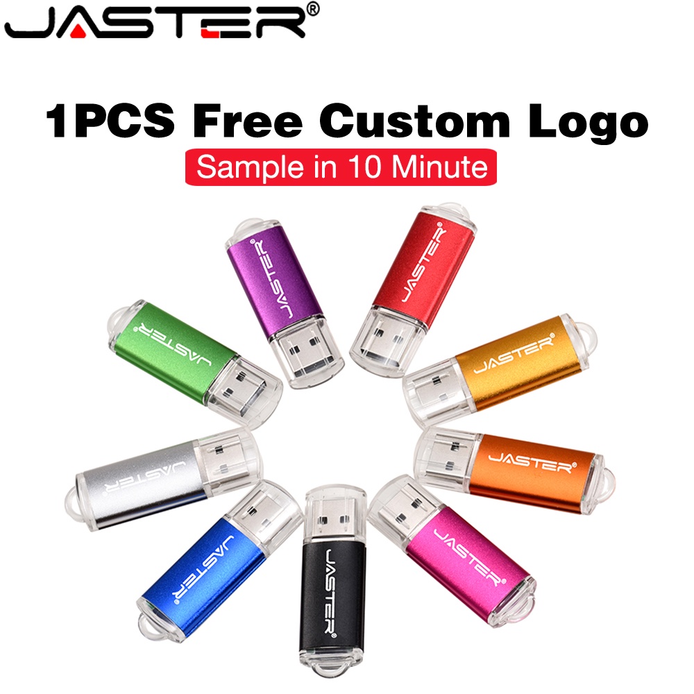 JASTER Chaveiro Presente USB 2.0 Flash Drives 64GB Grátis Logotipo Personalizado Pen Drive 32GB Pendrive À Prova D'água