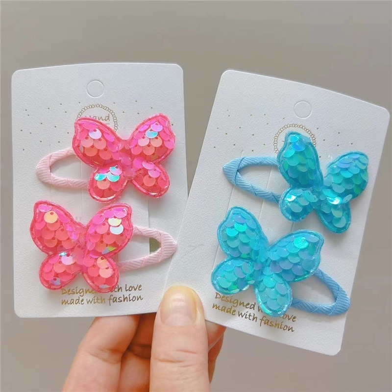 2PCS Linda Princesa Lantejoula Lantejoulas De Peixe Borboleta Meninas Grampos De Cabelo Cabeleireiro Clipes De Barrettes Acessórios em Oferta na Shopee
