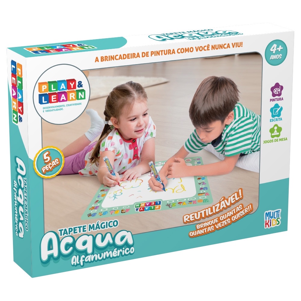 Tapete Mágico Acqua Play e Learn Alfanumérico 32X44cm Multikids - BR1745