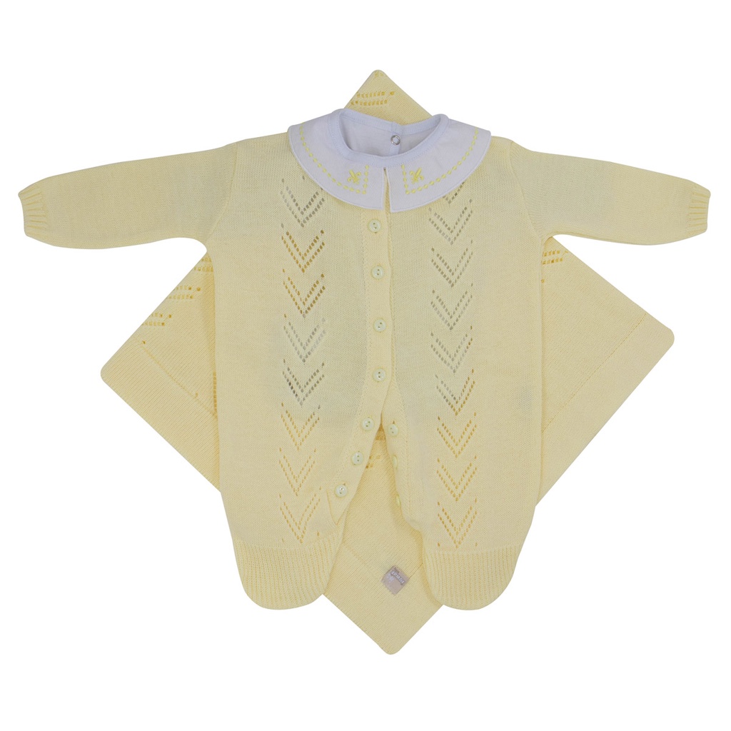 Kit Maternidade Setta e Body Gola Bordada Du Amarelo