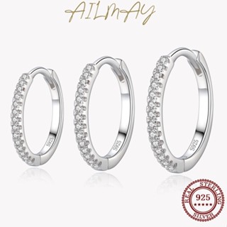 6pc brincos de prata esterlina brincos simples de argola com zircônia esterlina, antialérgica, joias finas, presentes para mulheres e meninas