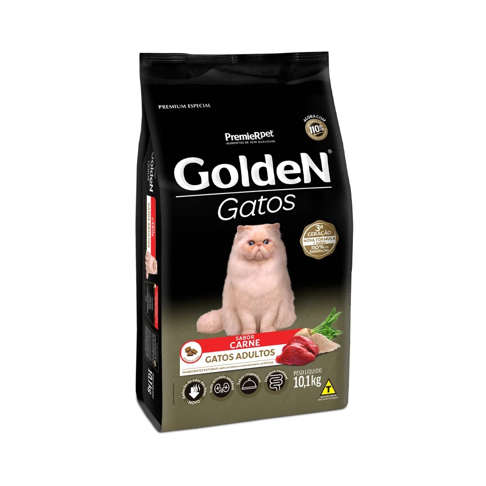 Ração Golden para Gatos Adultos Sabor Carne (10,1 kg)