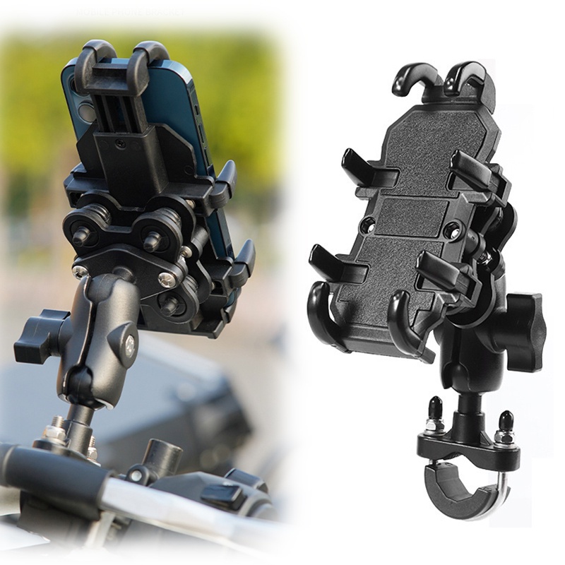 Suporte Para Telefone De Motocicleta C/Amortecedor De Choque Celular De 4,7-7,1 Polegadas À Prova
