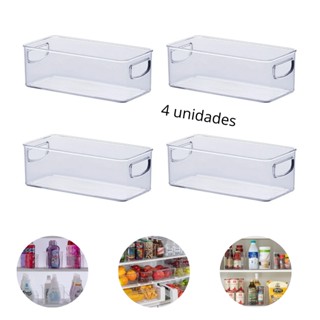 Kit-4 Organizador Geladeira/Armário/Cozinha Acrílico 23x11x8