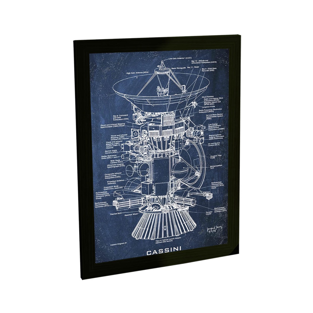 Quadro Decorativo Nave Cassini Huygens Saturno Espaço Astronomia Projeto Decoração