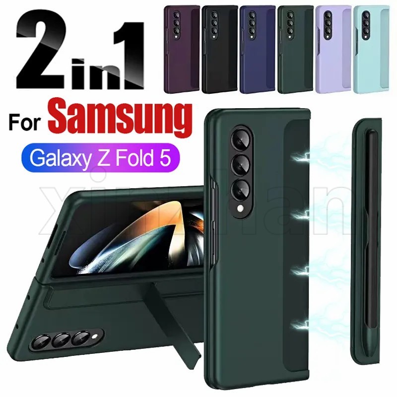 Compatível Para Samsung Galaxy Z Fold 5/Capa Telefone Com Caneta Removível Negócios 2 Em 1 Suporte/Protetor De Smartphone