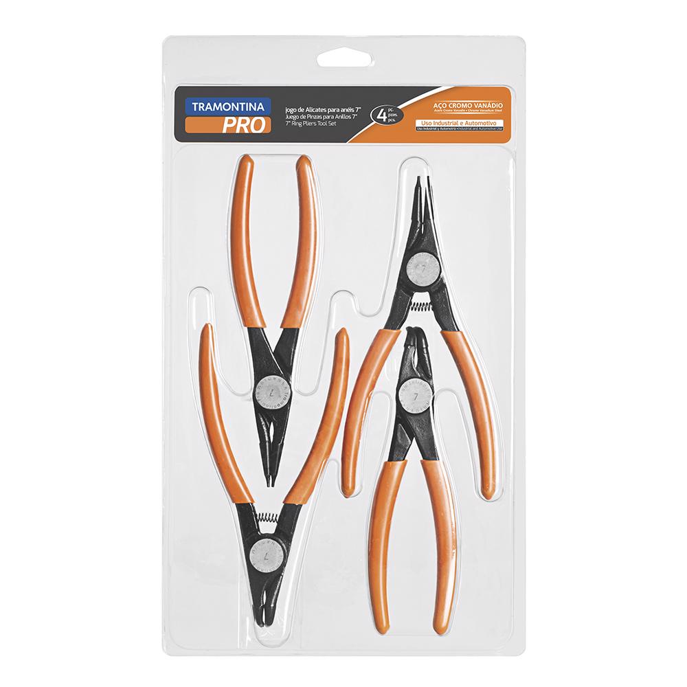 Jogo de Alicates para Anéis 4 Peças Tramontina PRO em Oferta na Shopee
