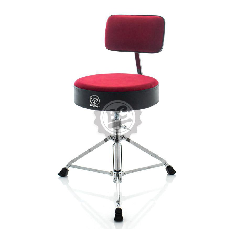Banco Bauer by Torelli com Encosto Confort Series BAB46 Vermelho com Assento Redondo Extra Grande