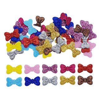 Aplique micro laço com glitter 2,0 x 1,3 cm - 50 unidades