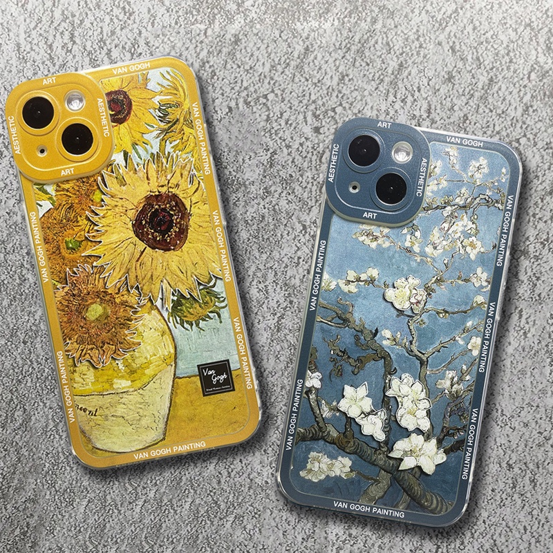 Arte Estética Van Gogh Girassóis Pastoral Paisagem Capa De Celular Para Xiaomi Redmi Note 11 12 Pro Plus Turbo 5G 12S 11S 4G 11 10S 10 9S 9 10C 12C12 Silicone Macio