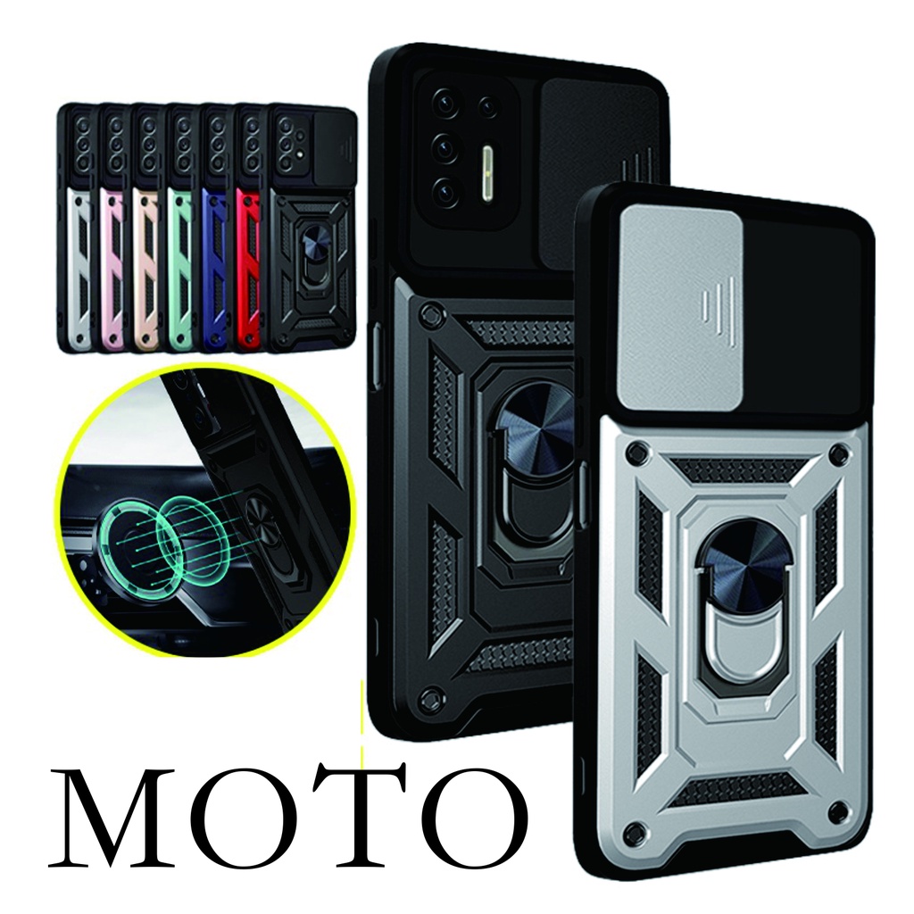 Capa Da Caixa Do Cartão Blindado Motorola Moto G9 G10 G20 G22 G30 G72 G73 Power Play E7 Plus E32 S 5G 4G Porta-Anel Deslizante À Prova De Choque