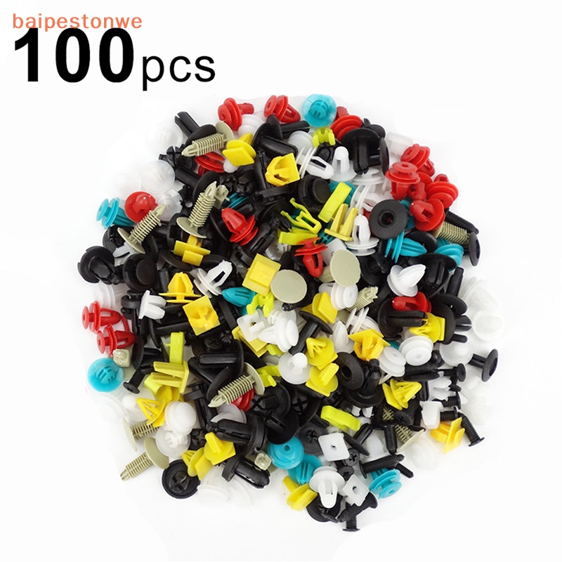[baipestonwe] 100pcs/set Universal Mixed Car Carro Diversos Fixador De Rebite Plástico Push Pin Auto em Oferta na Shopee