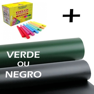 Kit Adesivo Lousa Quadro Negro/branco/verde 2,5m X 45cm+ Giz em Oferta na Shopee