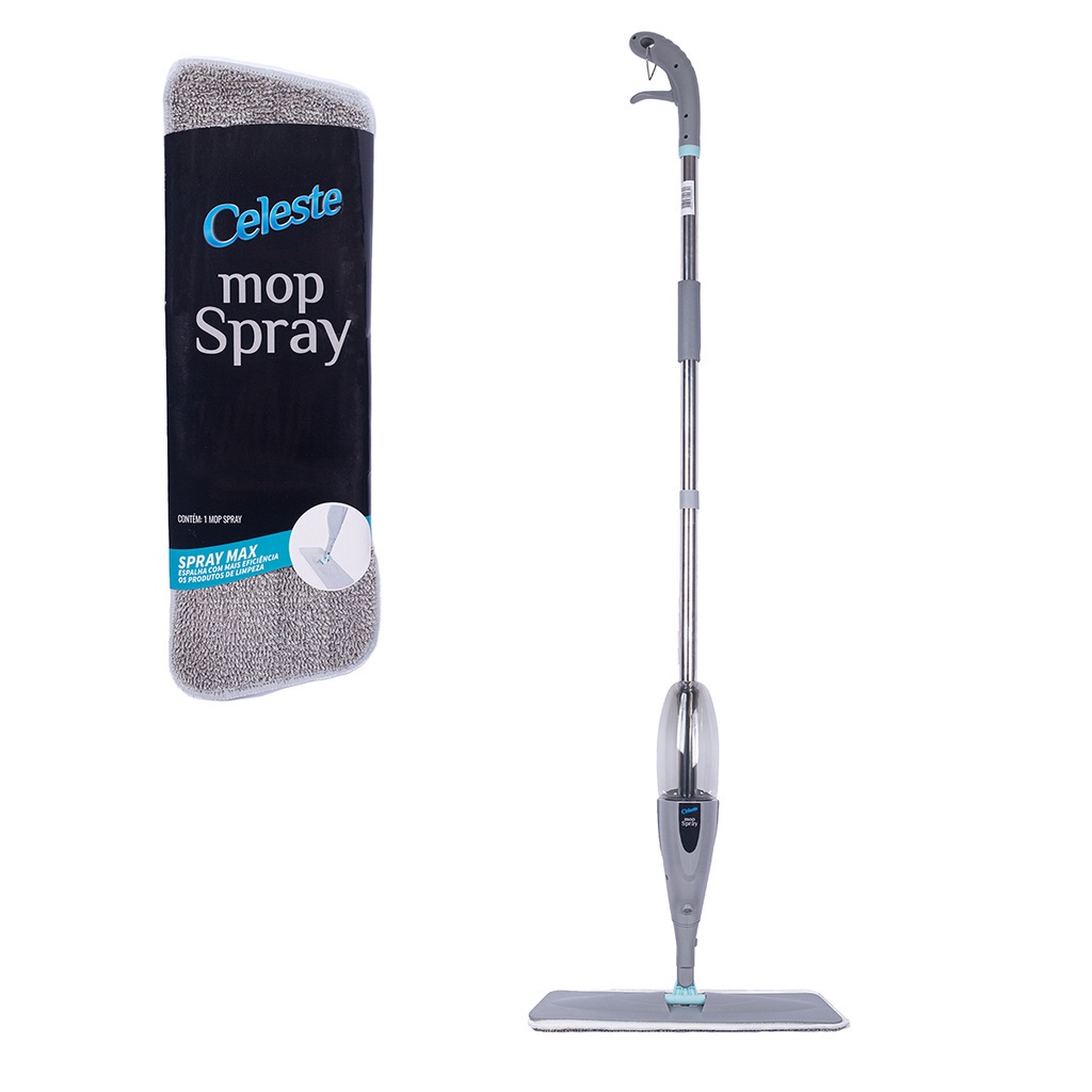 Mop Spray Magico Com Reservatorio Rodo De Limpeza Microfibra Refil CELESTE