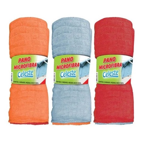 3 Unidades De Pano De Chão De Microfibra De 48cm X 58cm em Oferta na Shopee