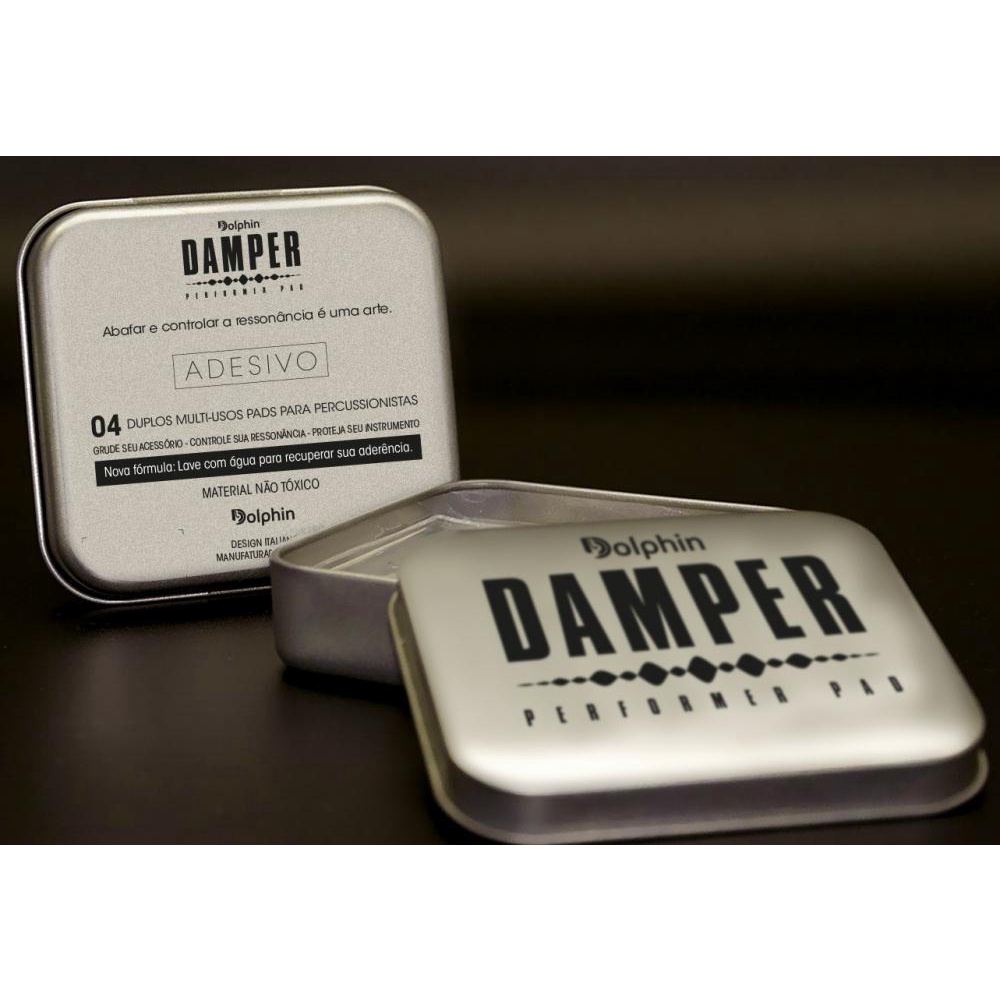 Abafador de Tambores Dolphin Damper Kit com 4 Pads (Moongel) Filtre as Sobras da Bateria (12101)