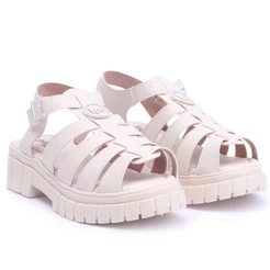 Sandália Fisherman Feminina Plataforma Tratorada WorldColors - Off White