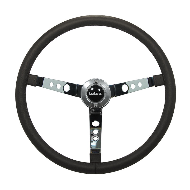 Volante Classico Lotse Big Block ( Couro Preto / Haste Cromada )