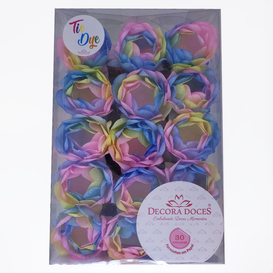 Forminha para Doces Finos (Tons Claros) - Bela Tie Dye Candy Color - 30 unidades - Decora Doces - Rizzo