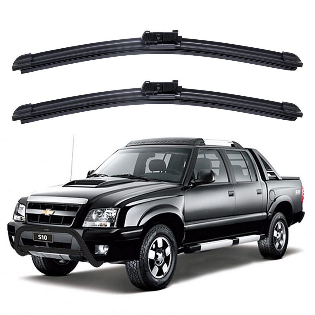 Par Palhetas Limpador Para-brisa Dianteiro GM Chevrolet S10 1995 A 2011 Kit