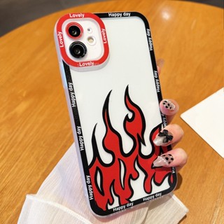 Capa Personalizada Para Telefone Com Padrão De Fogo Soft Clear Samsung Galaxy A13 A23 A33 A53 A73 A14 A34 A54 A32 A52 A52S 5G A72 A31 A51 A71 4G À Prova De Choque