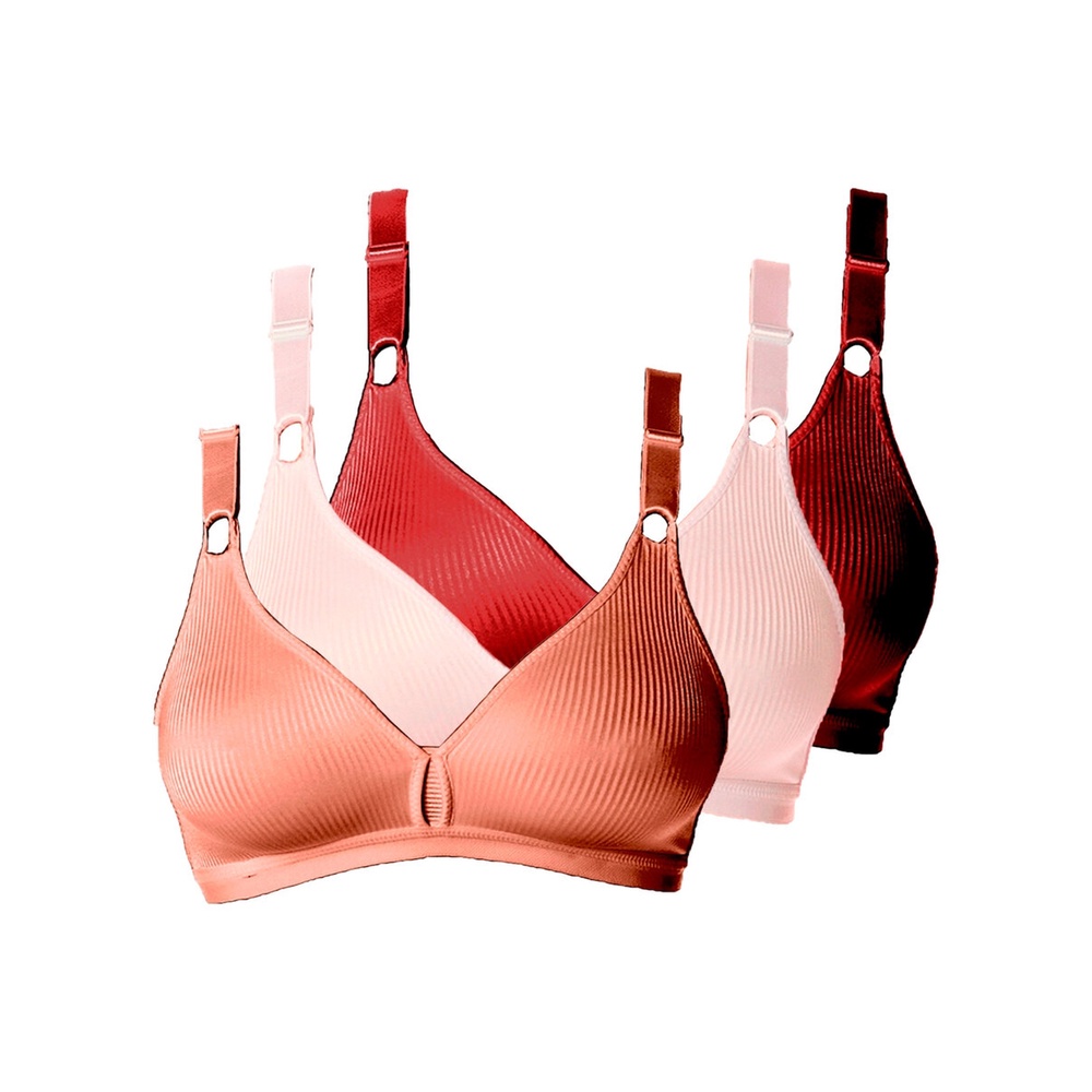 Kit Com 3 Sutiãs Sem Aro E Sem Bojo Demillus 61196/61096 Taça B Colorido em Oferta na Shopee