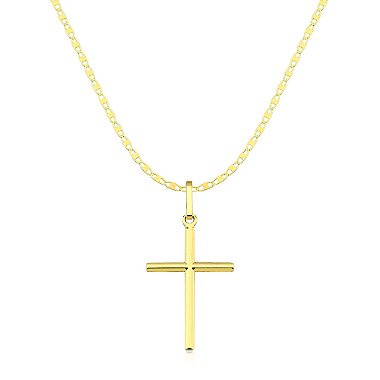 Cordão masculino de ouro 18k Piastrine e cruz tamanho 2,2cm - Fashion Accessories