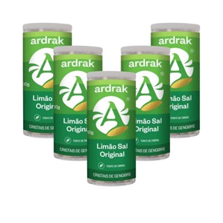 Kit 5 Ardrak Cristais de Gengibre Limão Com Sal Tubo 10g