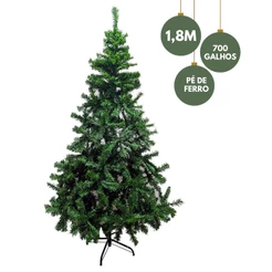 Árvore de Natal Pinheiro 1,80 Metros Grande Tradicional Cheia Gorda 700 Galhos