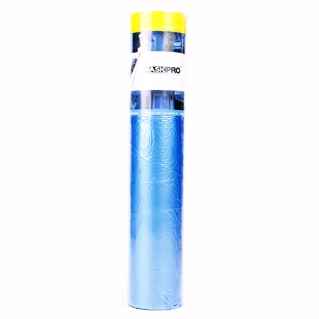 Filme Plástico Azul MaskPro com Fita Crepe para Mascaramento - 2,1mts x 20mts