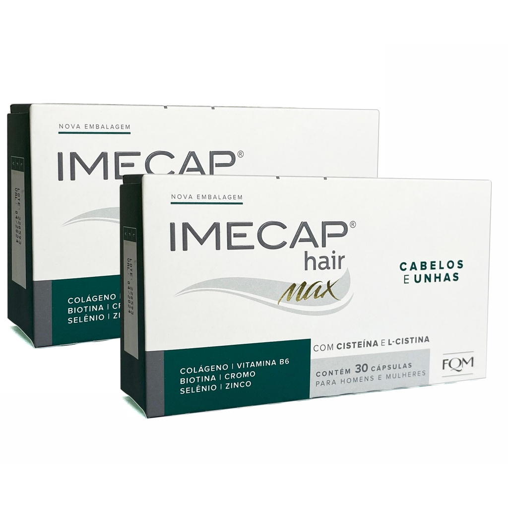 Kit 2 Imecap Hair Max 30 Capsulas Cabelos E Unhas