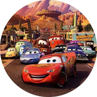 Painel Redondo 50x50 Desenho Tema Carros Veste Fácil