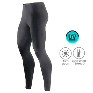 Calça Térmica Esportiva Masculina Segunda Pele Slim Proteção UV