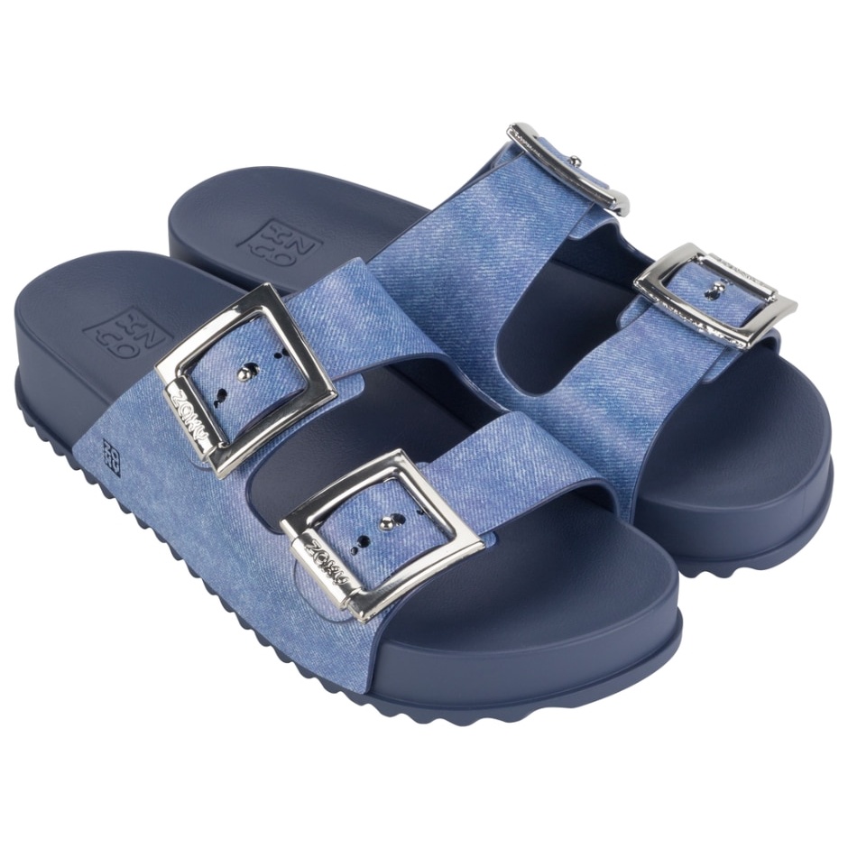 Sandália Slide Feminina Zaxy Partner New 18954 - Jeans