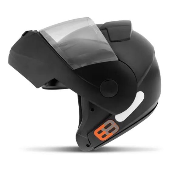 Capacete Articulado Masculino Ebf E8 Solid Preto Fosco (Robocop) Moto