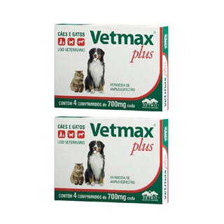 Vetmax Plus 700mg Vetnil 4 comp. Cães e Gatos Kit com 2 em Oferta na Shopee