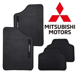Kit 4 Tapete Automotivo Preto Mitsubishi Bordado Emborrachado Carro - Universal