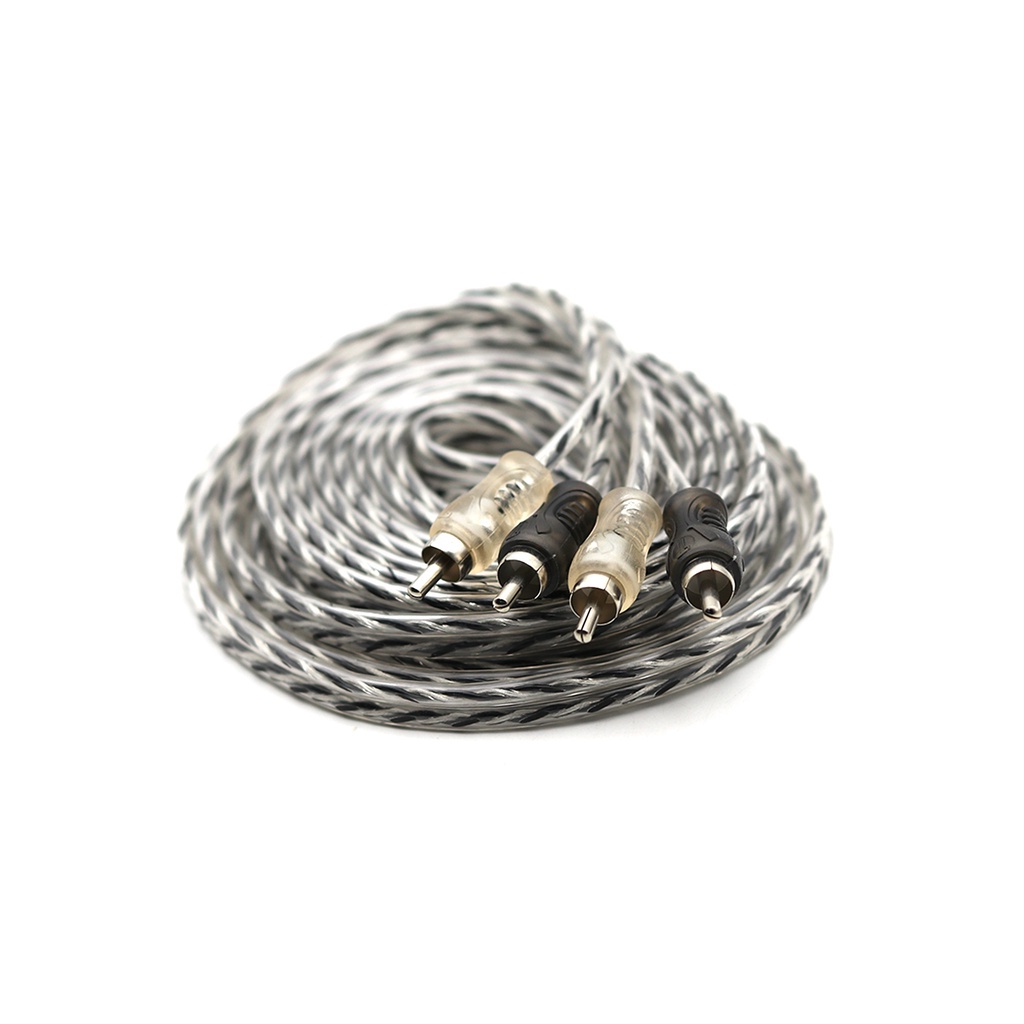 Cabo Rca  Para Som Automotivo Svart 5 Metros Plus Metal Injetado