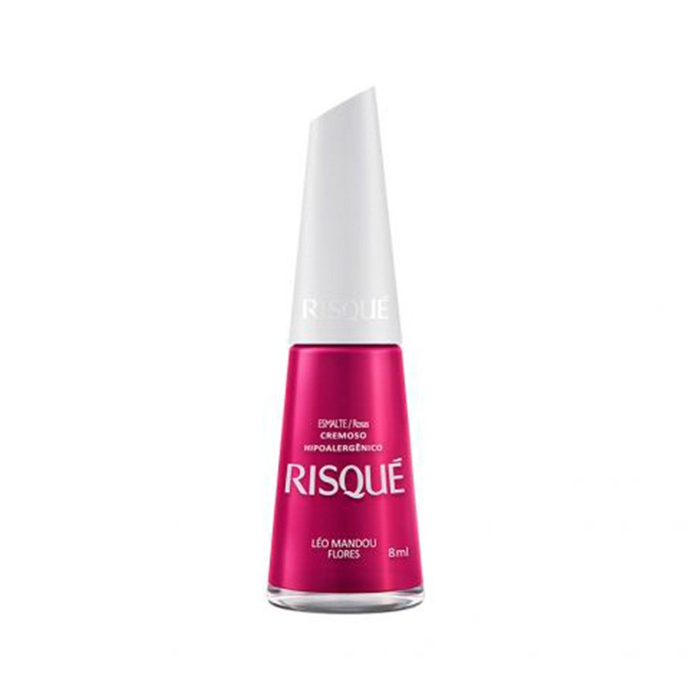 Esmalte Risqué Ser Pink Cremoso Léo Mandou Flores - Beauty