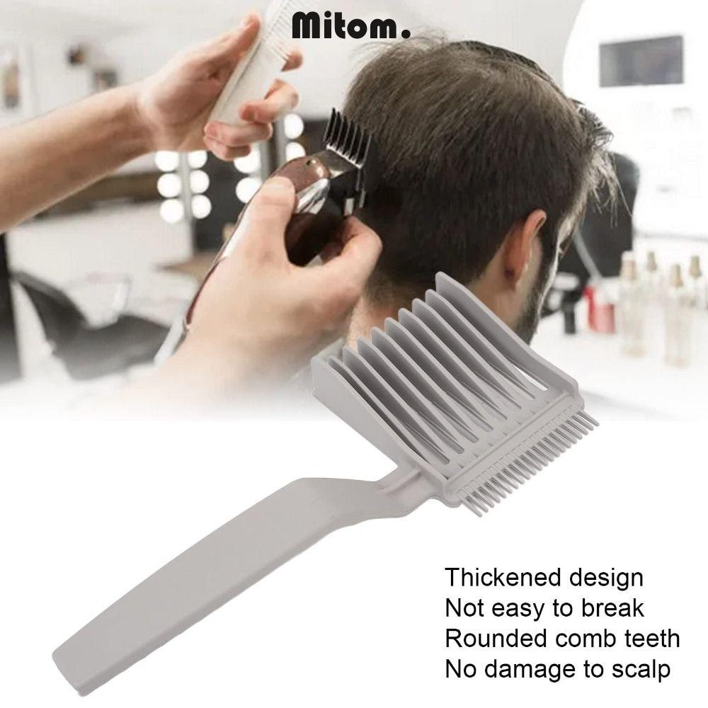 MITOM Pente De Corte De Cabelo , Ferramenta De Estilo Homem Pentes Ergonômicos De Barbeiro Fade Combs , Clipper Plástico Profissional Gradienter Design Flat Top Comb Salon