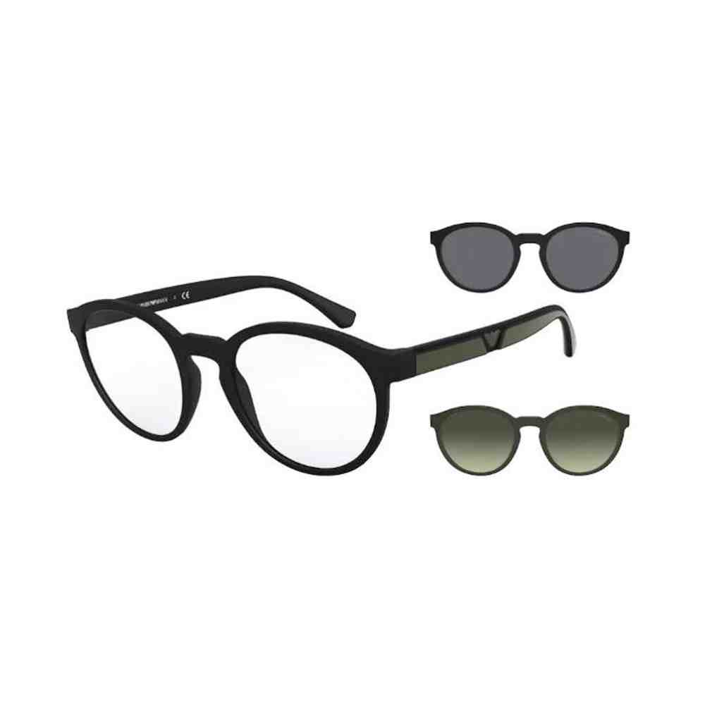 Óculos de Grau e Sol Preto Emporio Armani Clip-On 0EA4152 50421W52