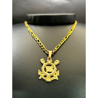 Colar Unissex Colar Corrente Corinthians Aço Inoxidável Anti Alérgico Não Fica Preto Time De Futebol Pronta Entrega