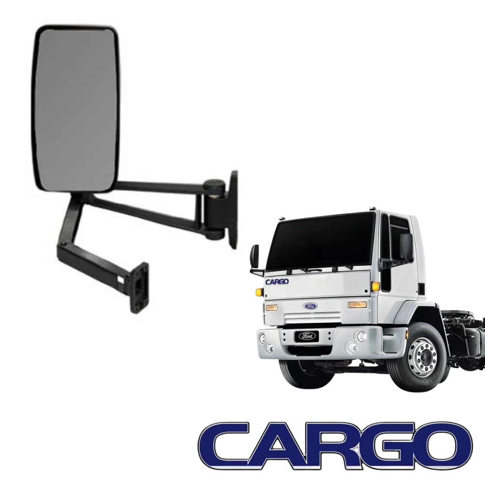 Espelho Retrovisor Completo Ford Cargo 2009+ Esquerdo Convexo