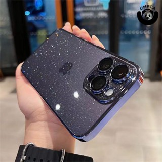 capa Estojo de telefone transparente de luxo brilhante adequado para iPhone 12 13 14 Pro Max Hard PC Ultra-Thin Crystal Glitter à prova de choque