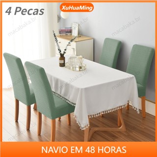 Kit 4 Capas De Cadeira Para Sala De Jantar , Capa Flexível , Protetor Removível Lavável em Oferta na Shopee