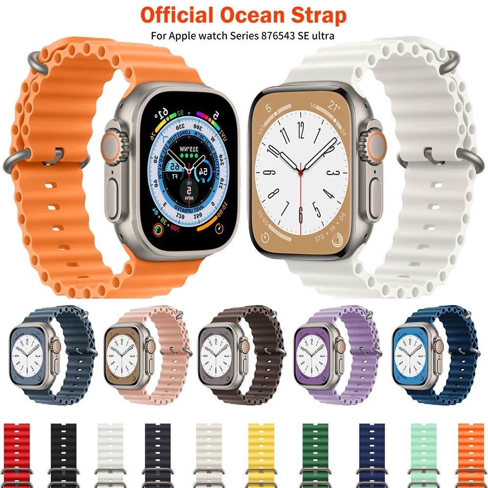Pulseira Oceânica Para Apple watch band series 8 ultra 49mm 45mm 41mm Smartwatch Relógio Inteligente 44mm 40m 42mm 38mm iWatch serie 7 6 se 5 Acessórios