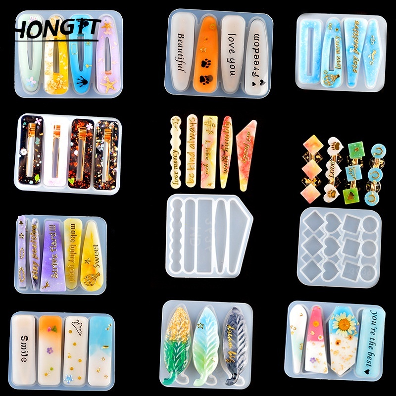 Resina Epóxi DIY Cabelo Grampo Hairpin Molde De Silicone Handmade De Cristal Fundição Moldes Fazer Jóias De em Oferta na Shopee