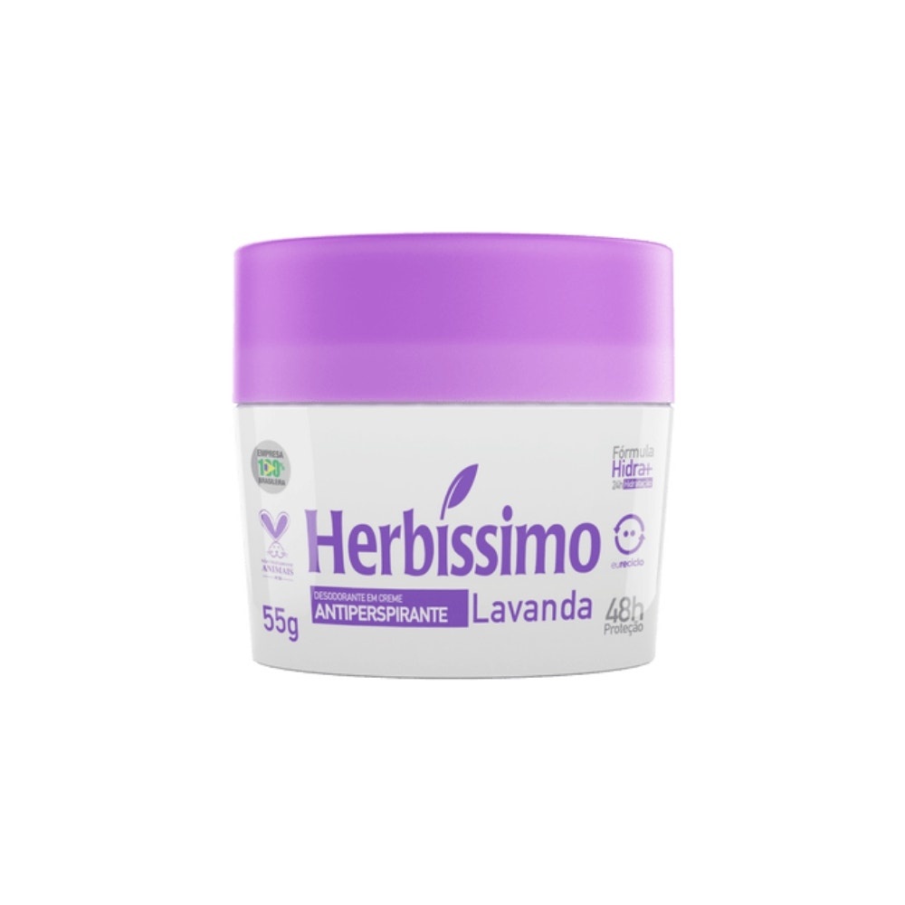 Desodorante Creme Herbíssimo Lavanda 55gr em Oferta na Shopee